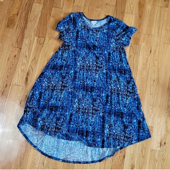 lularoe tee shirt dress Lot of 3 LulaRoe T-Shirt Dress Women's XS Multicolor Paisley Midi Hi-Low Stretch